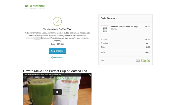 Example: Order Summary