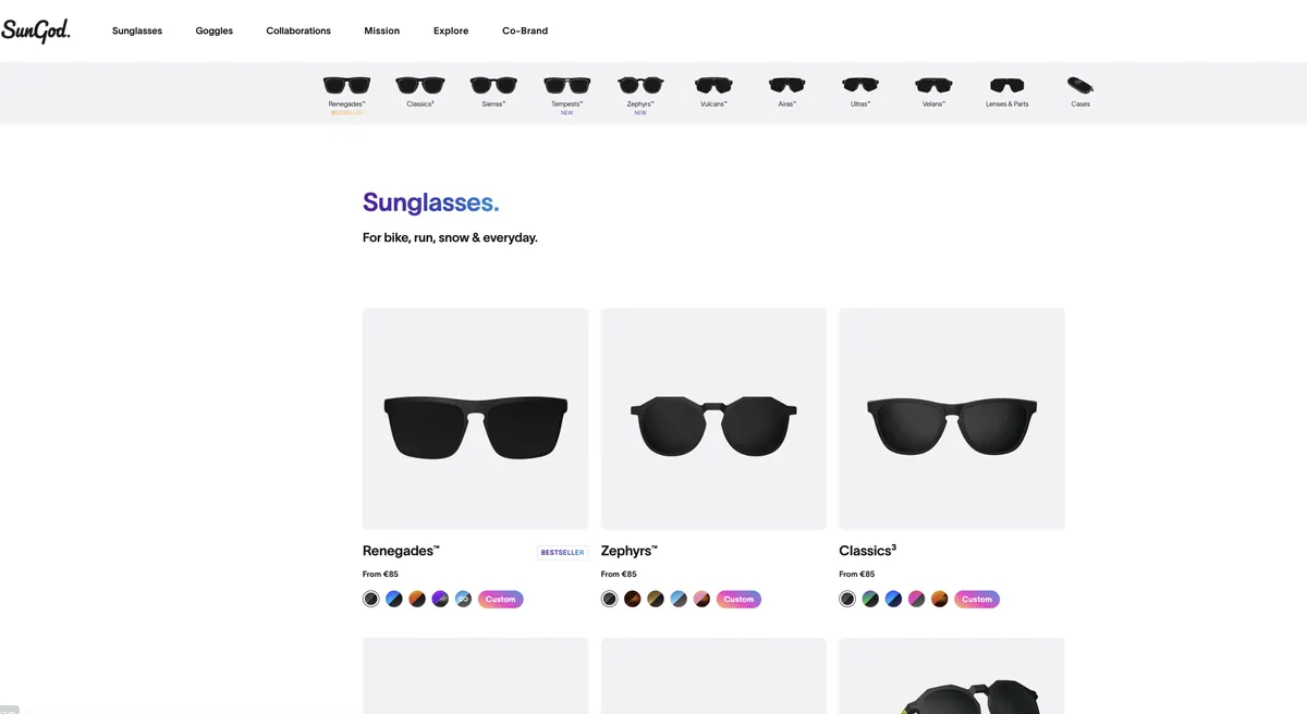 Example: Relevant Category Page Design
